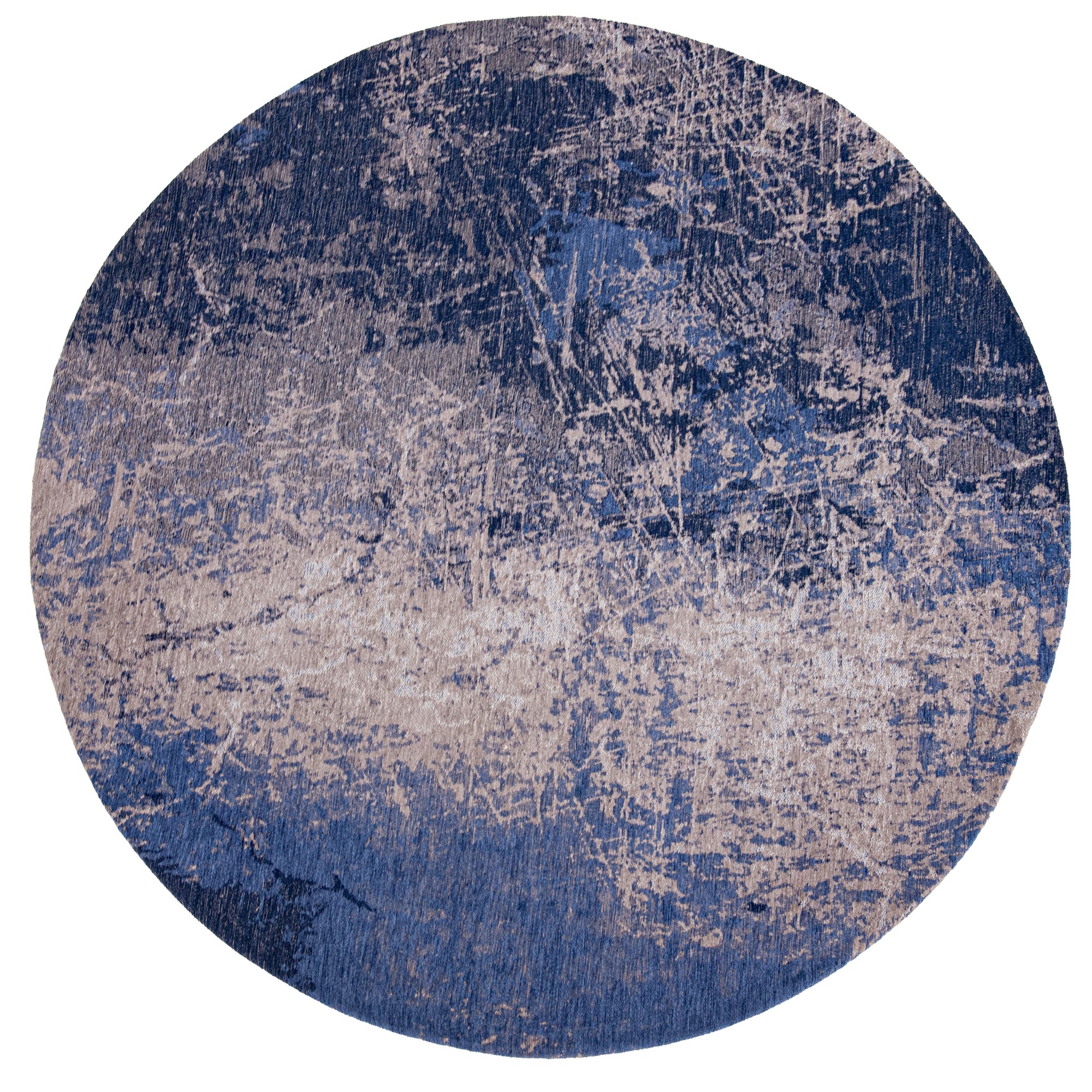 Louis De Poortere Mad Men Cracks 8629 Circle Rug In Abyss Blue